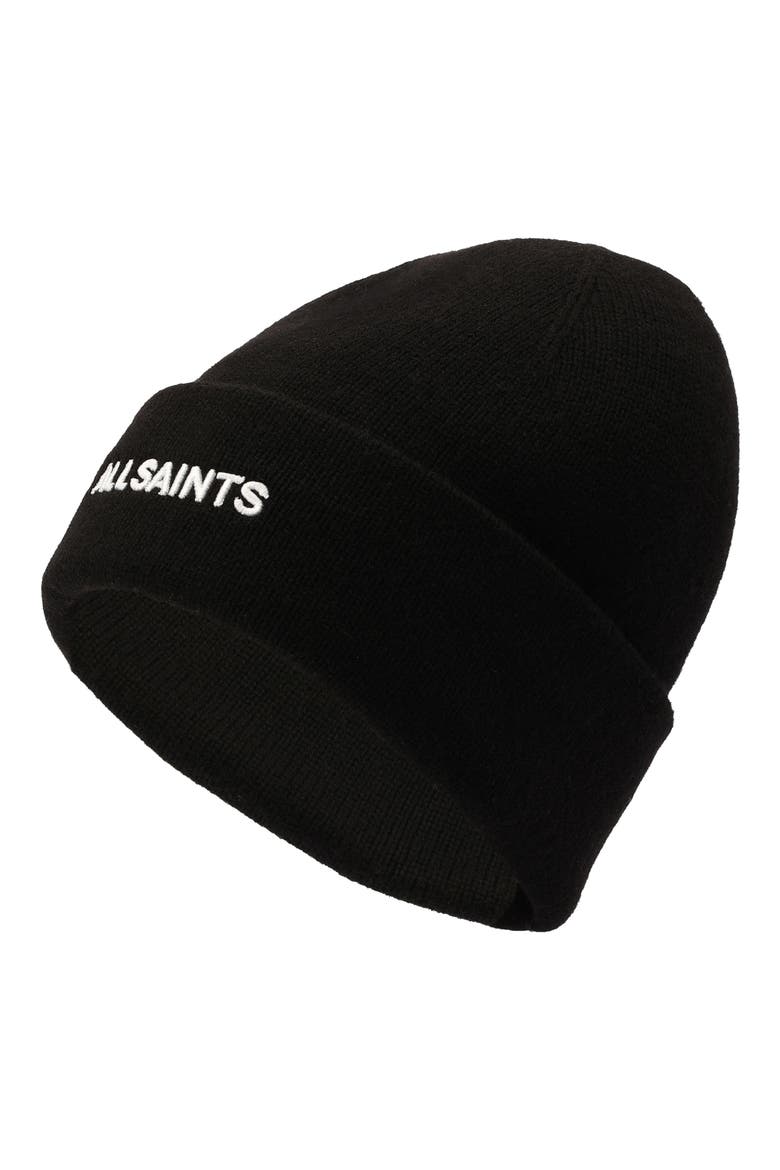 Embroidered Logo Beanie, Alternate, color, BLACK