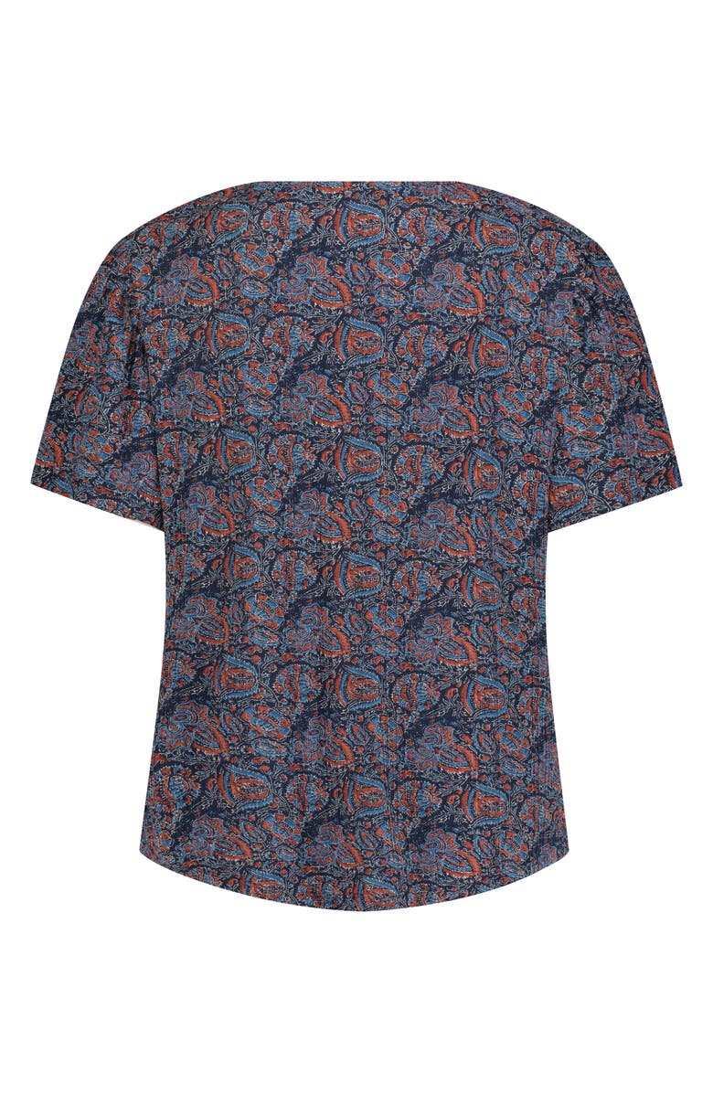Lucky Brand Paisley Split Neck T-Shirt, Alternate, color,