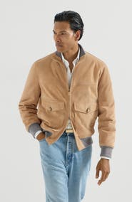 Brunello Cucinelli Suede bomber jacket with Thermore® padding