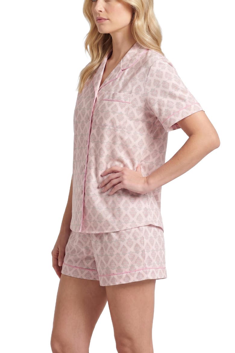 Brenna Piped 3-Piece Pajamas, Alternate, color, PINK