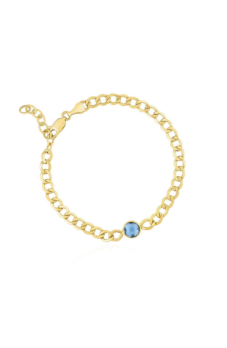 The Lovery Fine Jewelry Blue Topaz Curb Bracelet, Main, color, Blue Topaz