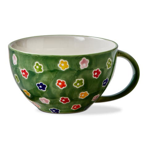 Ditzy Flower Latte Mug Multi Stoneware Everyday