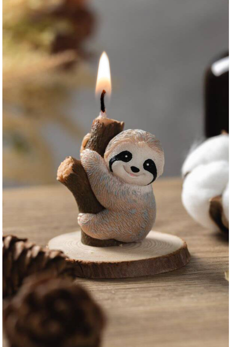 Sloth Candle, Alternate, color, Beige