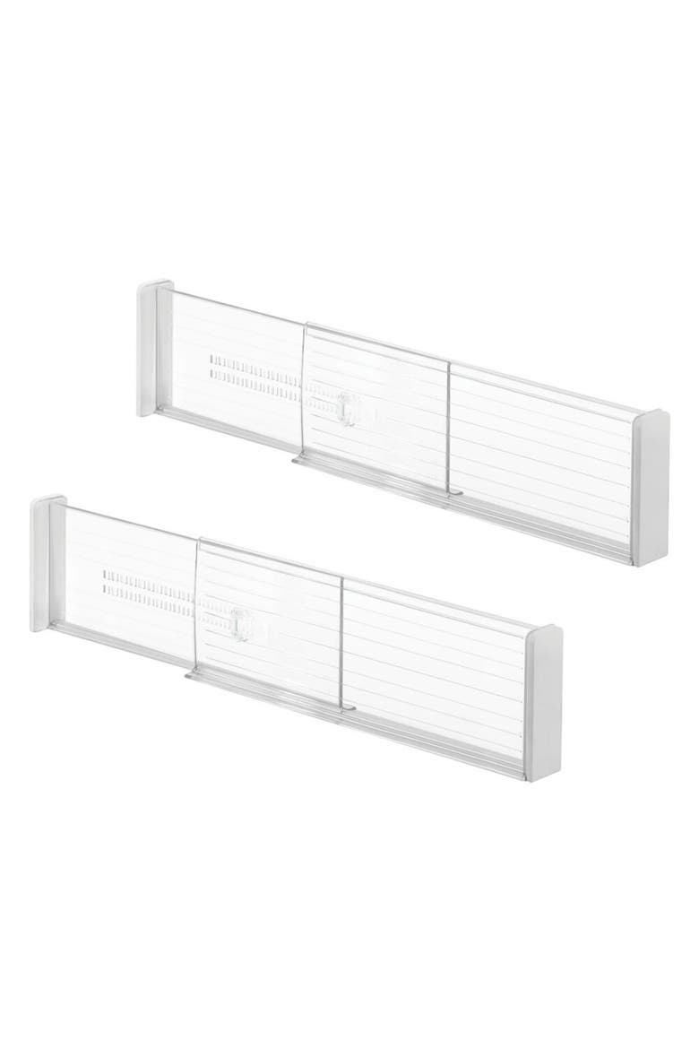 Plastic Adjustable Deep Drawer Dividers - Set of 2 - Clear, Main, color, Clear