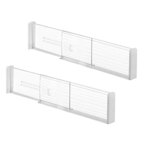 Plastic Adjustable Deep Drawer Dividers - Set of 2 - Clear