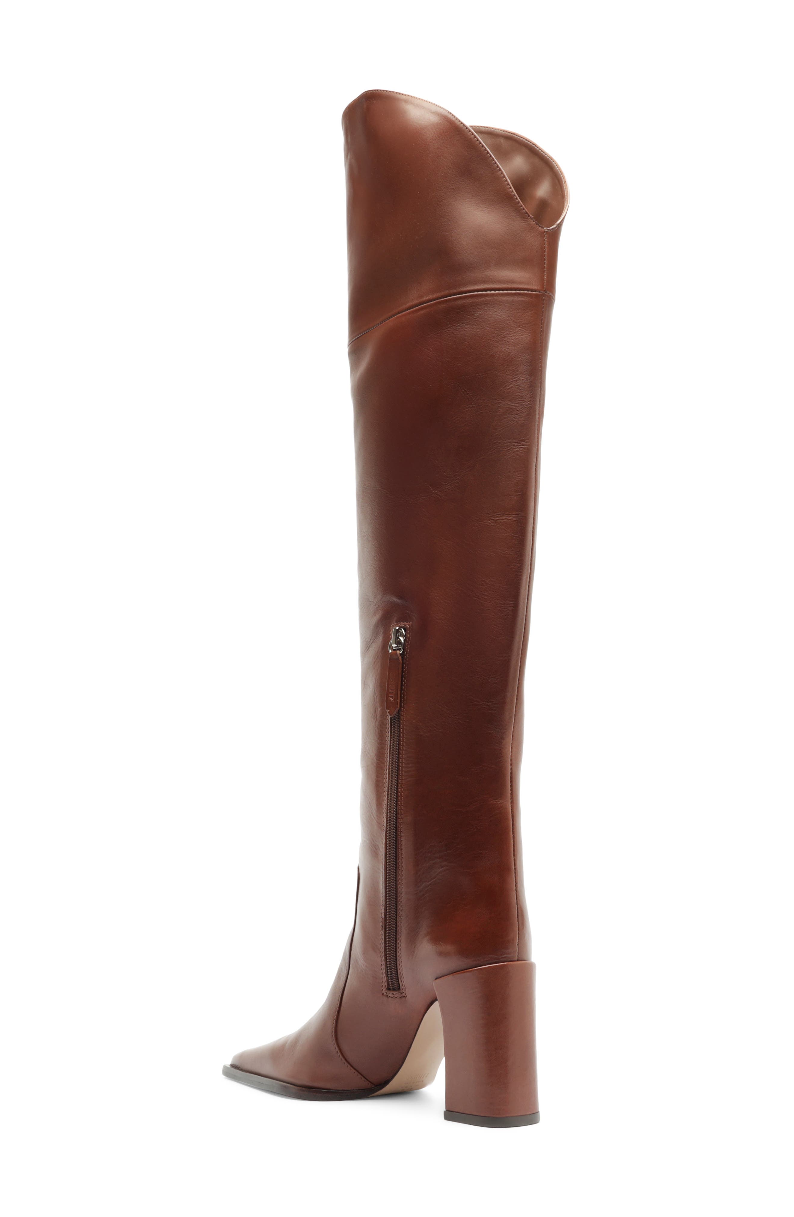 Raffaela Over the Knee Leather Boot, Alternate, color, WARM TOFFEE