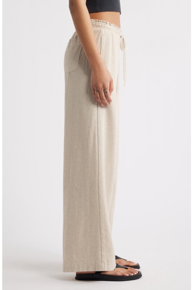 Linen Blend Beach Pants, Alternate, color, NATURAL