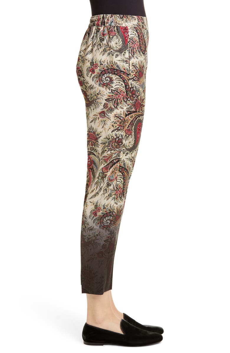 Etro Dégradé Paisley Print Wool Crop Pants, Alternate, color,