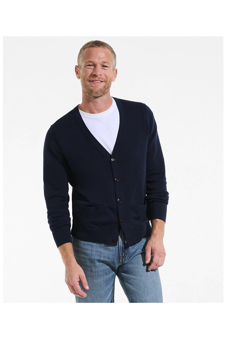 Fine Gauge Cotton Cardigan, Alternate, color, Radiant Navy
