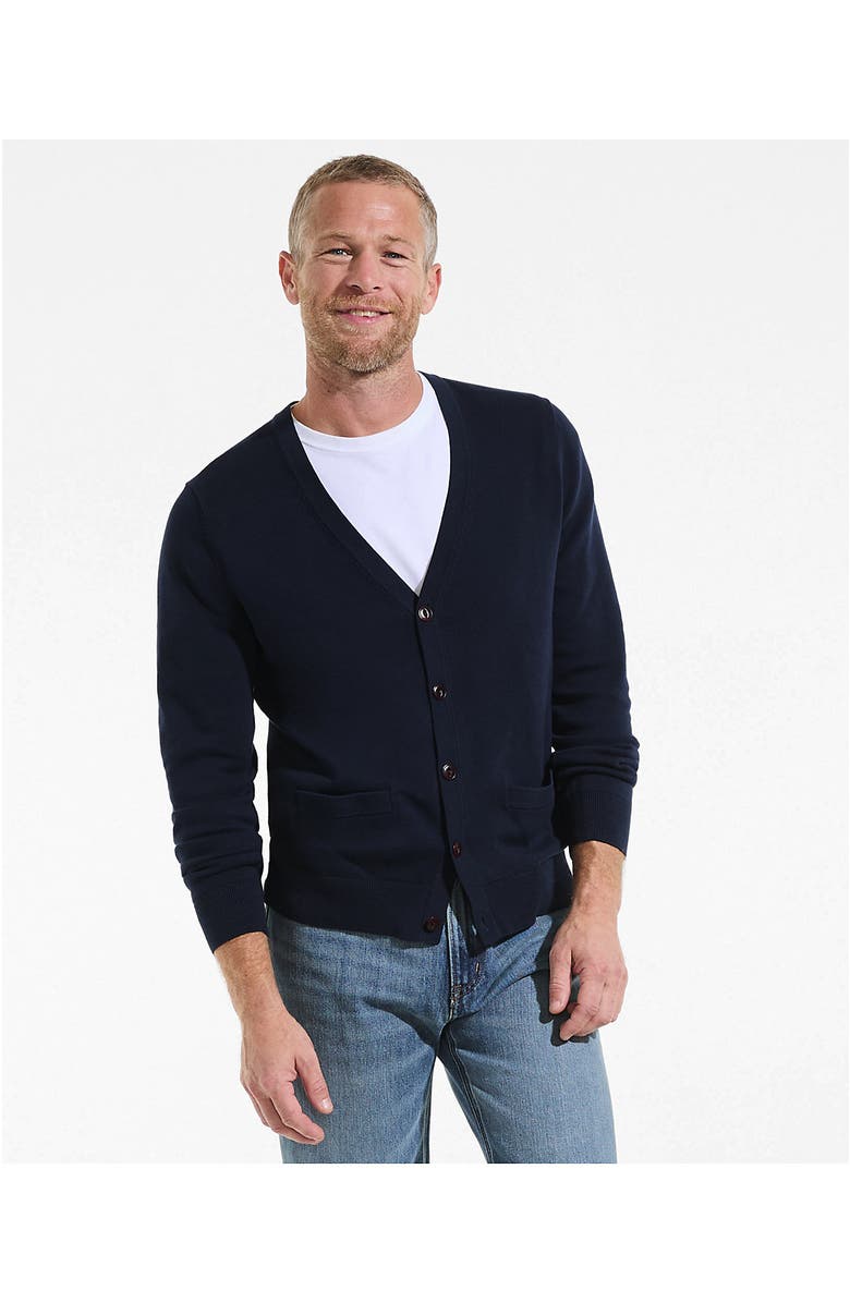 Lands' End Fine Gauge Cotton Cardigan, Alternate, color, Radiant Navy