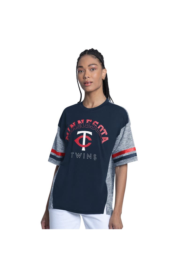Women's G-III 4Her by Carl Banks Navy Minnesota Twins Off-Season Oversized Top, Main, color, Navy