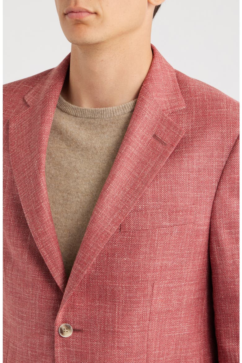 Hyperlight Soft Red Slub Wool & Silk Blend Sport Coat, Alternate, color, PINK