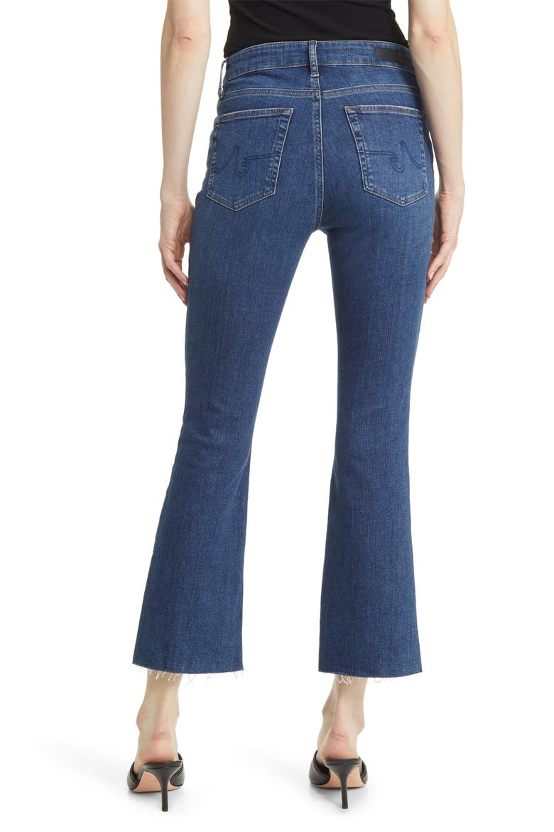 Farrah High Waist Raw Hem Crop Bootcut Jeans, Alternate, color, LA BREA