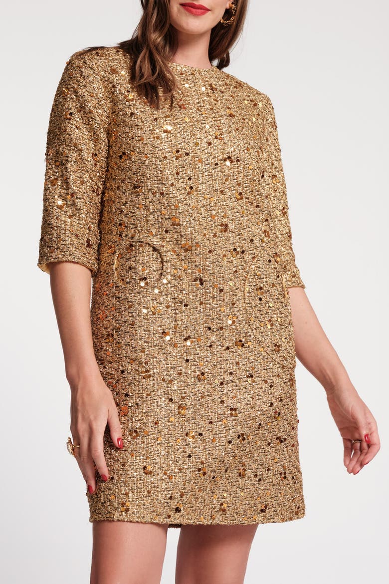 Mod Dress, Main, color, Gold
