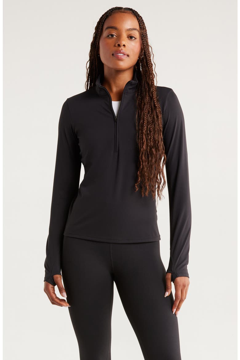 So Soft Active Half Zip Pullover, Main, color, BLACK