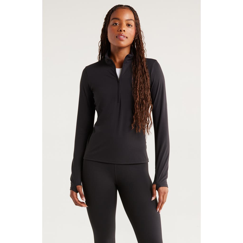 Zella So Soft Actve Half Zip Pullover In Black