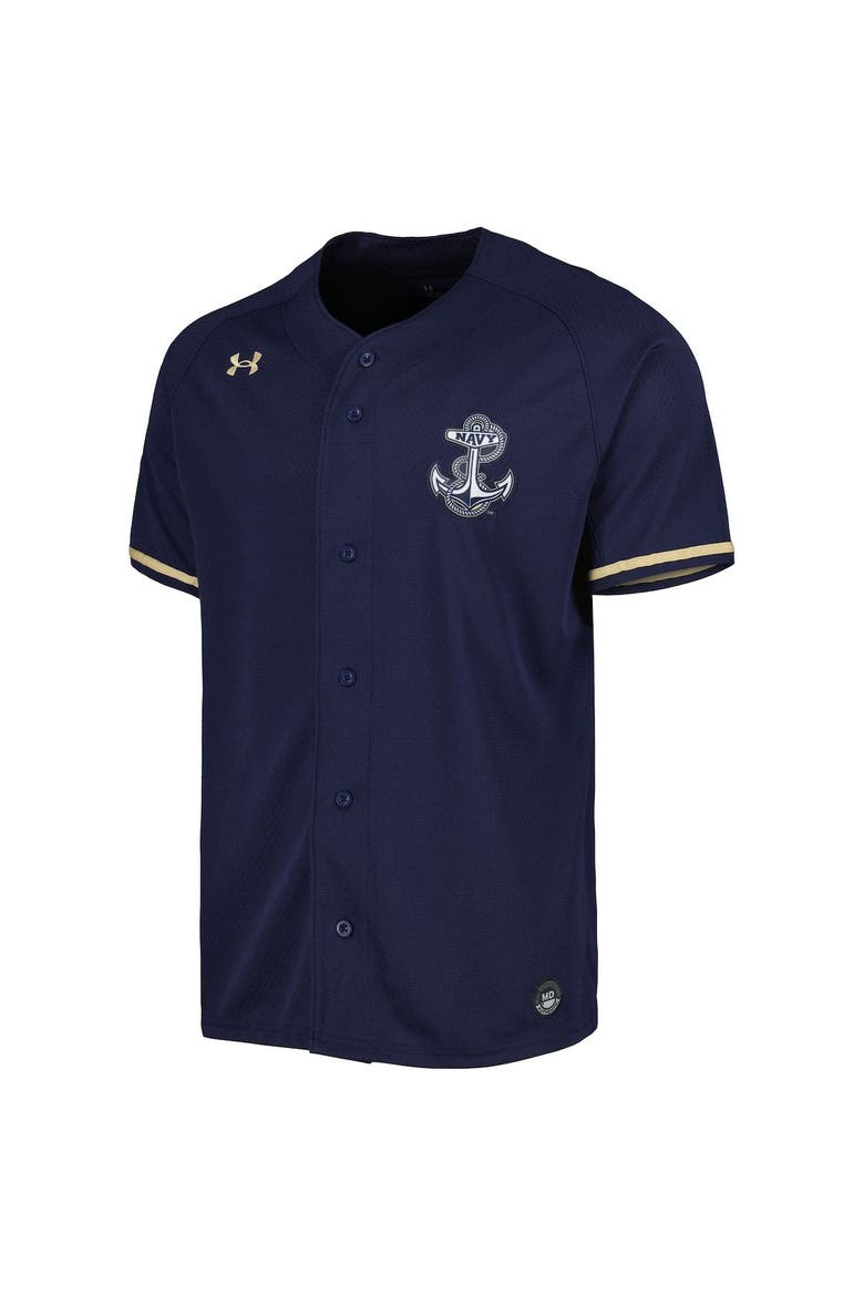 Men's Under Armour Navy Navy Midshipmen Replica Baseball Jersey, Alternate, color, Navy