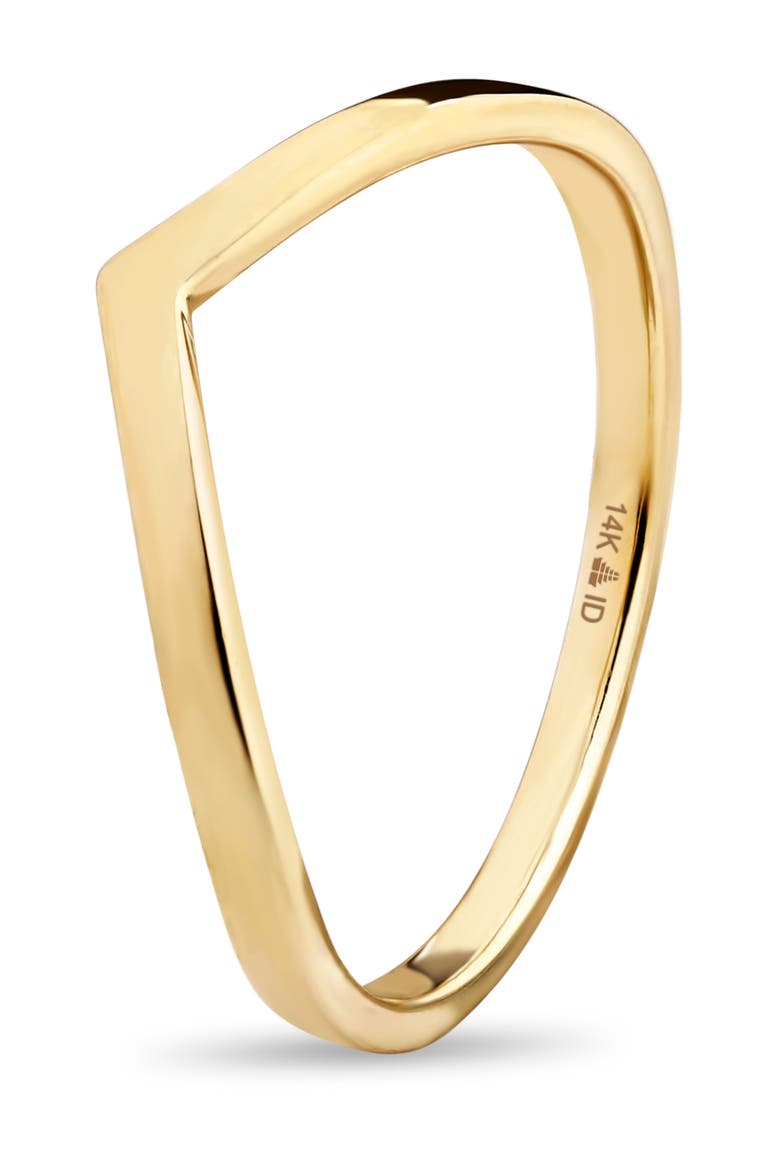 Chevron Ring in 14K Gold, 4mm, Alternate, color, Yellow Gold