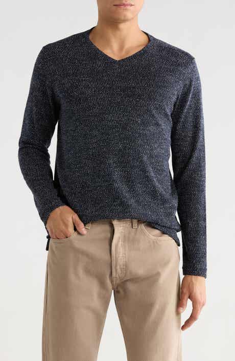 NICOBY Textured Heathered V-Neck Sweater