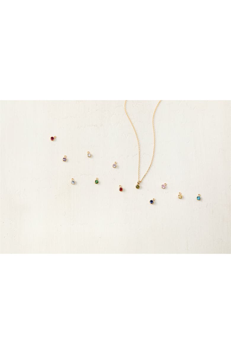 Set & Stones Birthstone Charm Necklace, Alternate, color, Gold / March
