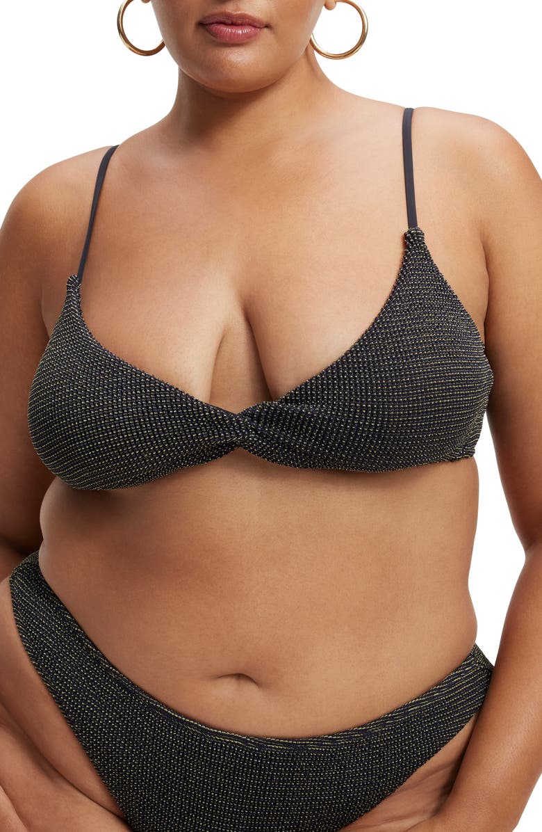 Good American Always Fits Sculpt Twist Bikini Top, Alternate, color,