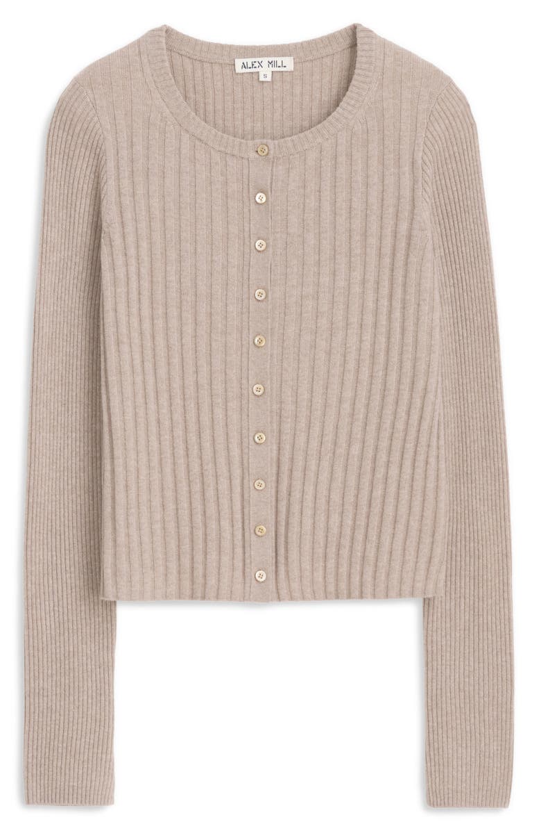 Alex Mill Rib Cardigan, Alternate, color, Pumice