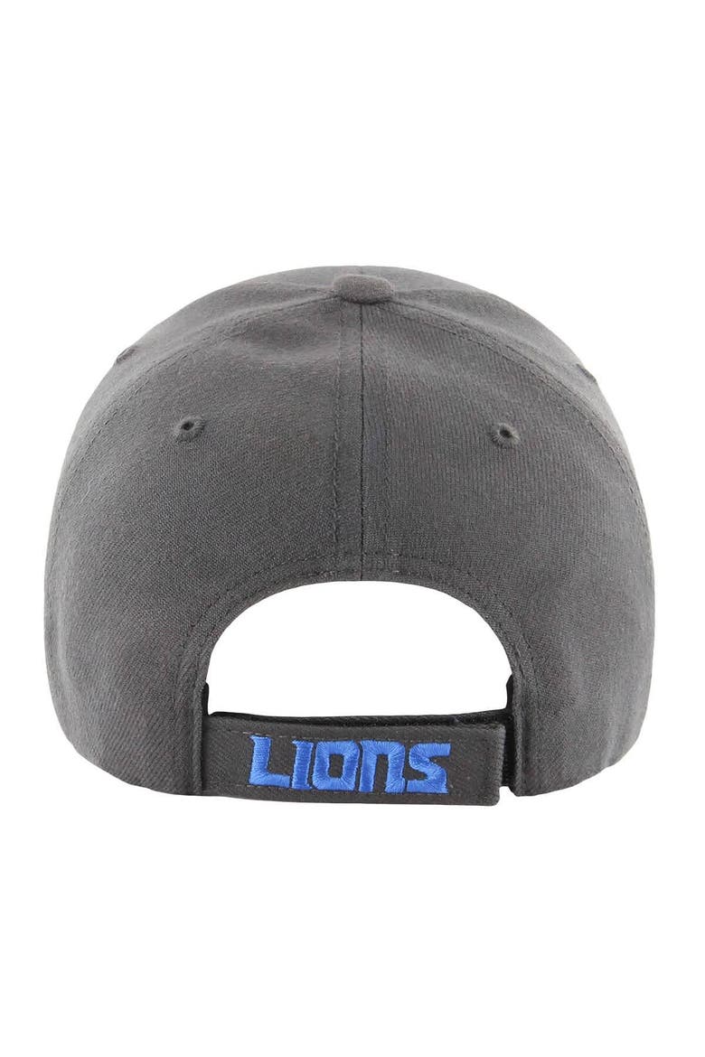 Men's '47  Charcoal Detroit Lions MVP Adjustable Hat, Alternate, color, Charcoal