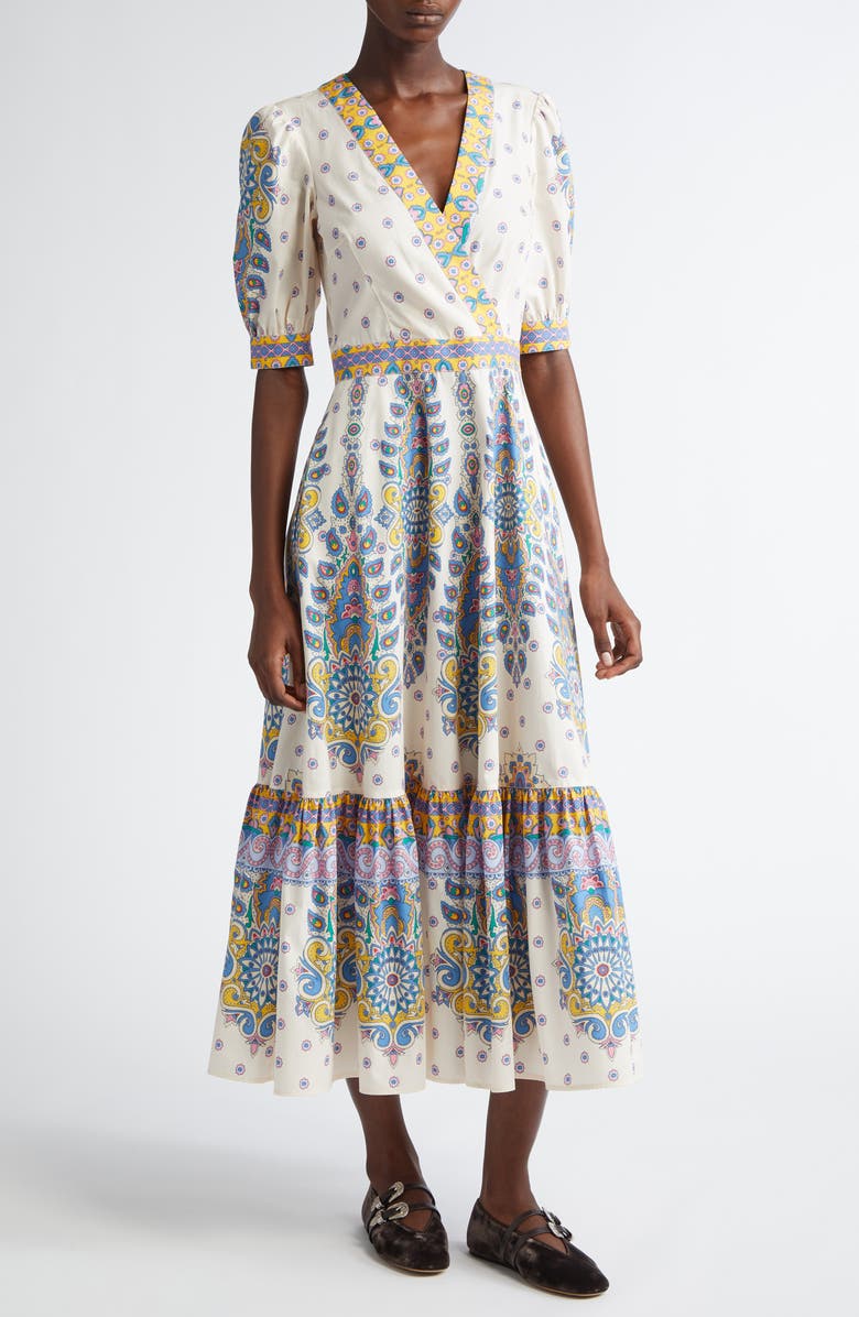 Etro Cotton Poplin Midi Dress, Main, color, 