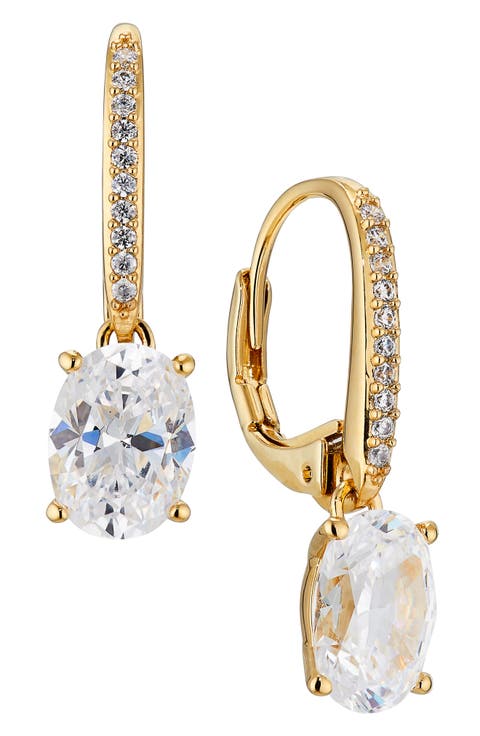 Modern Luv Oval Cubic Zirconia Drop Earrings