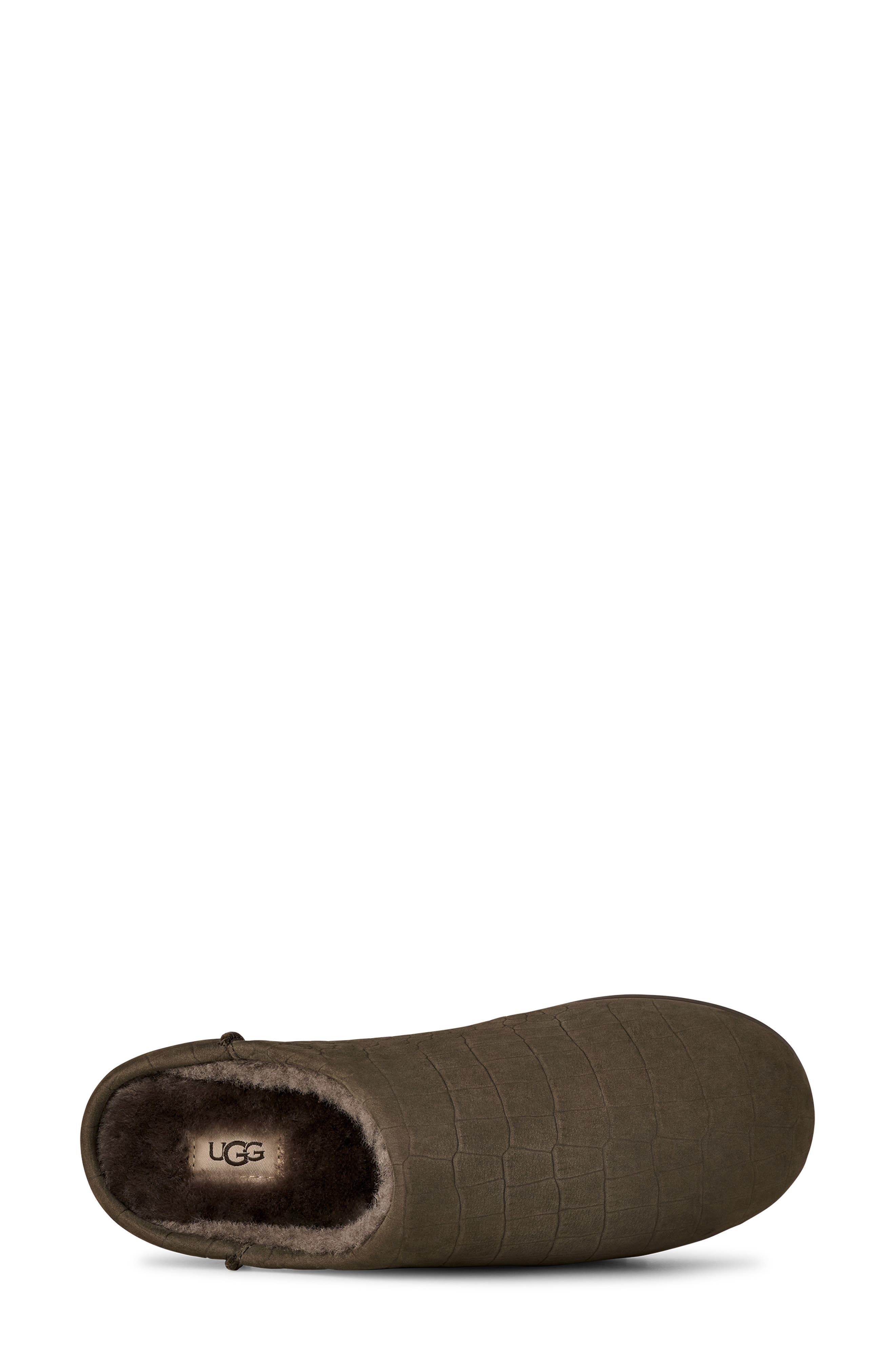 UGG<sup>®</sup> Elea Croc Embossed Suede Slipper, Alternate, color, Dense Smoke
