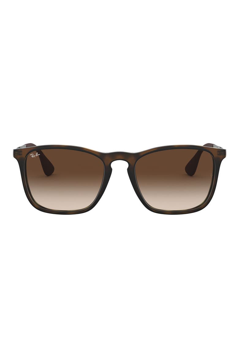 Chris 54mm Gradient Square Sunglasses, Main, color, BROWN