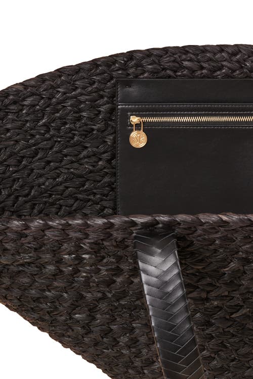 Cesta Collective Large Raffia Taco Tote In Black