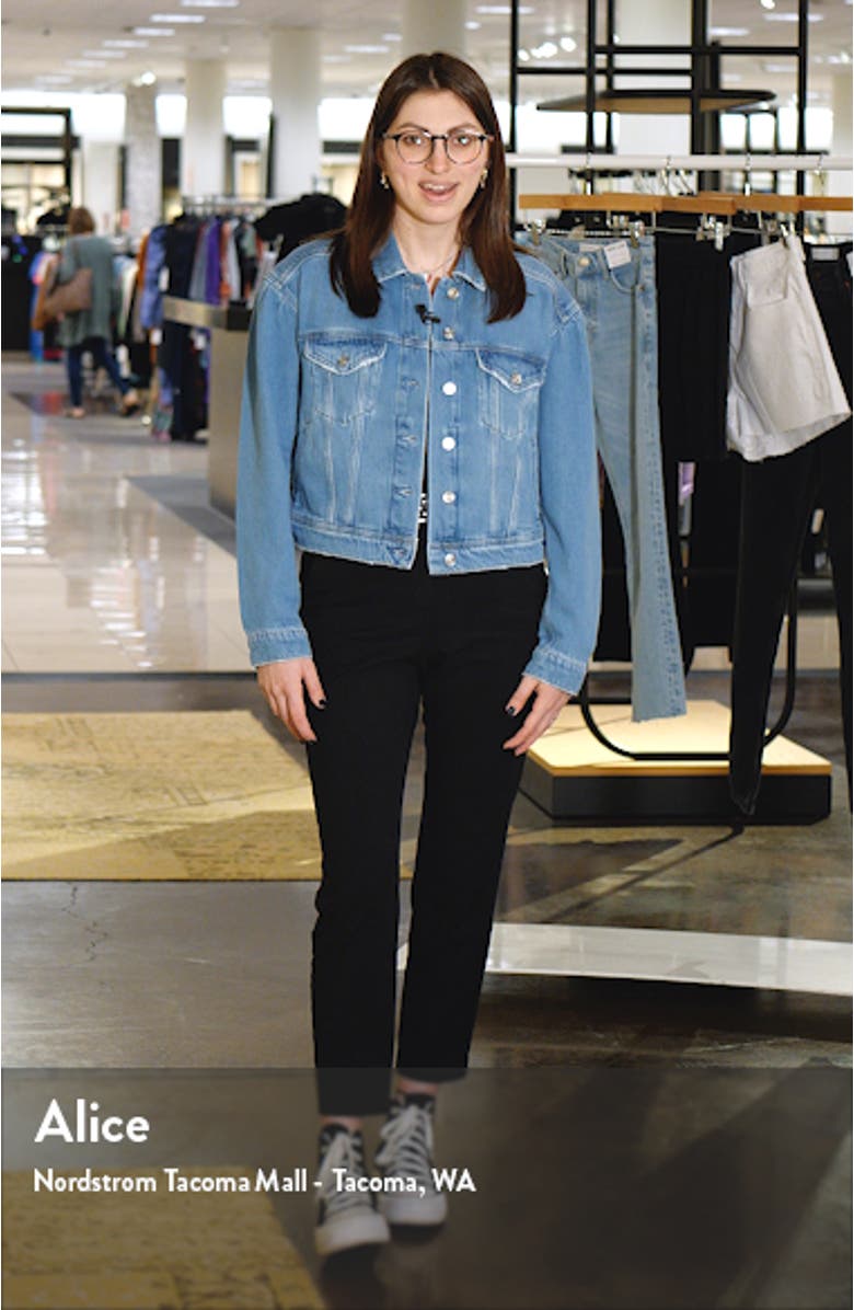 Blythe Puff Shoulder Denim Jacket, sales video thumbnail