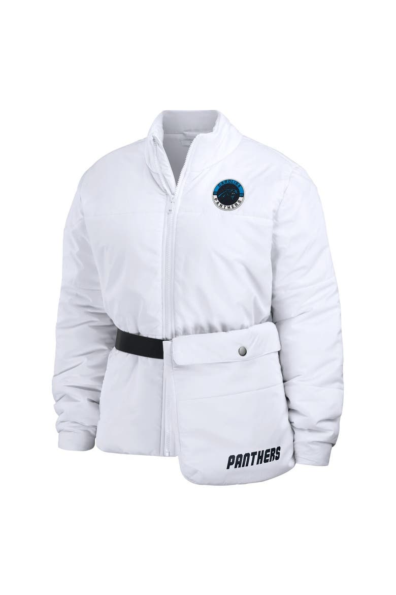 Women's WEAR by Erin Andrews  White Carolina Panthers Packaway Full-Zip Puffer Jacket, Alternate, color, White