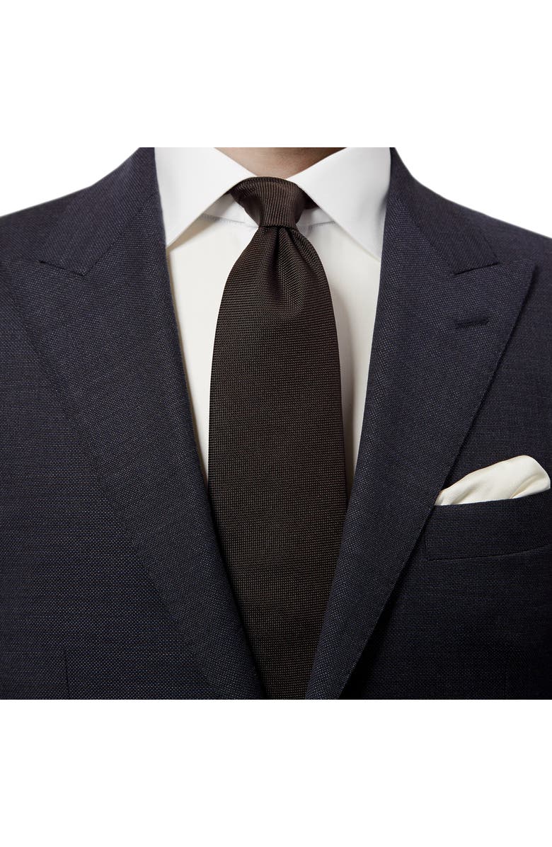 Eton Solid Silk Tie, Alternate, color, Black