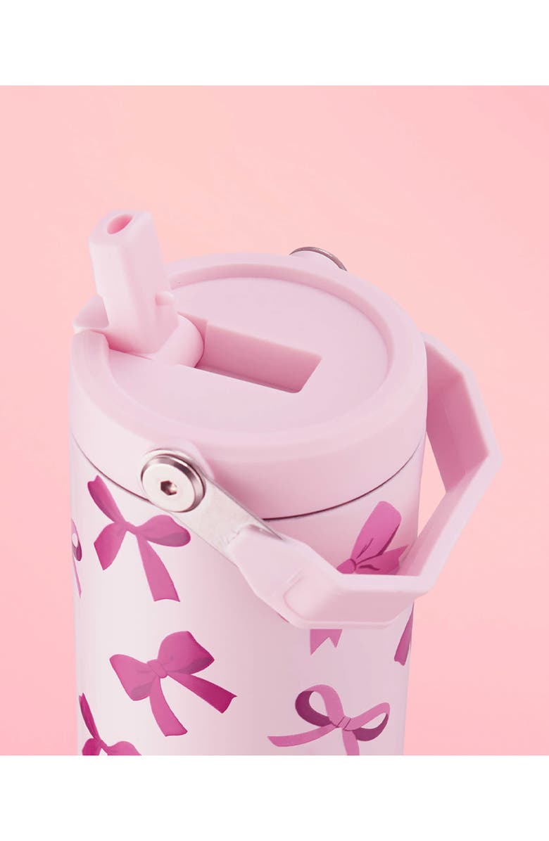 Juicy Couture 30-Ounce Stainless Steel Flip Sip Water Tumbler, Alternate, color, Tossed Pink Bows