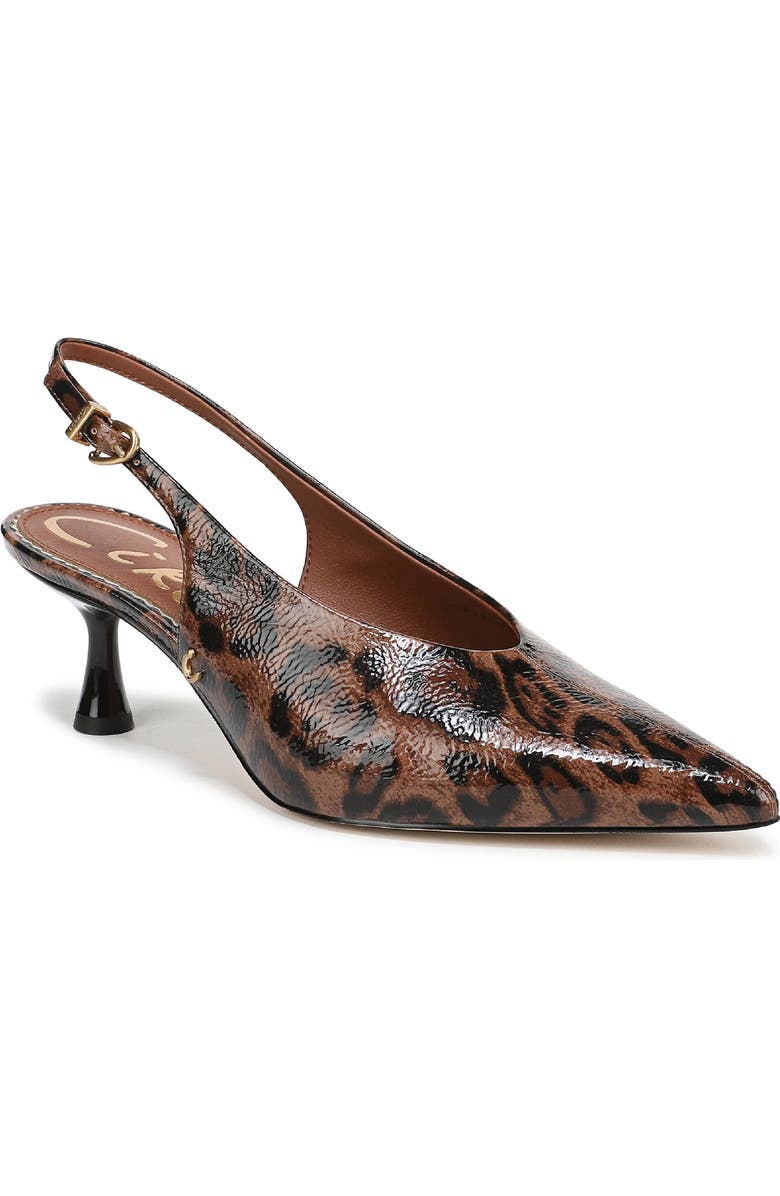 Circus NY by Sam Edelman Fawn Pointed Toe Slingback Pump, Main, color, Cognac/ Black Multi