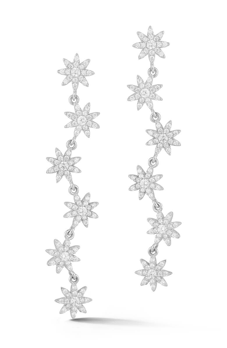 SPHERA MILANO Sterling Silver Flower Earrings, Main, color, 