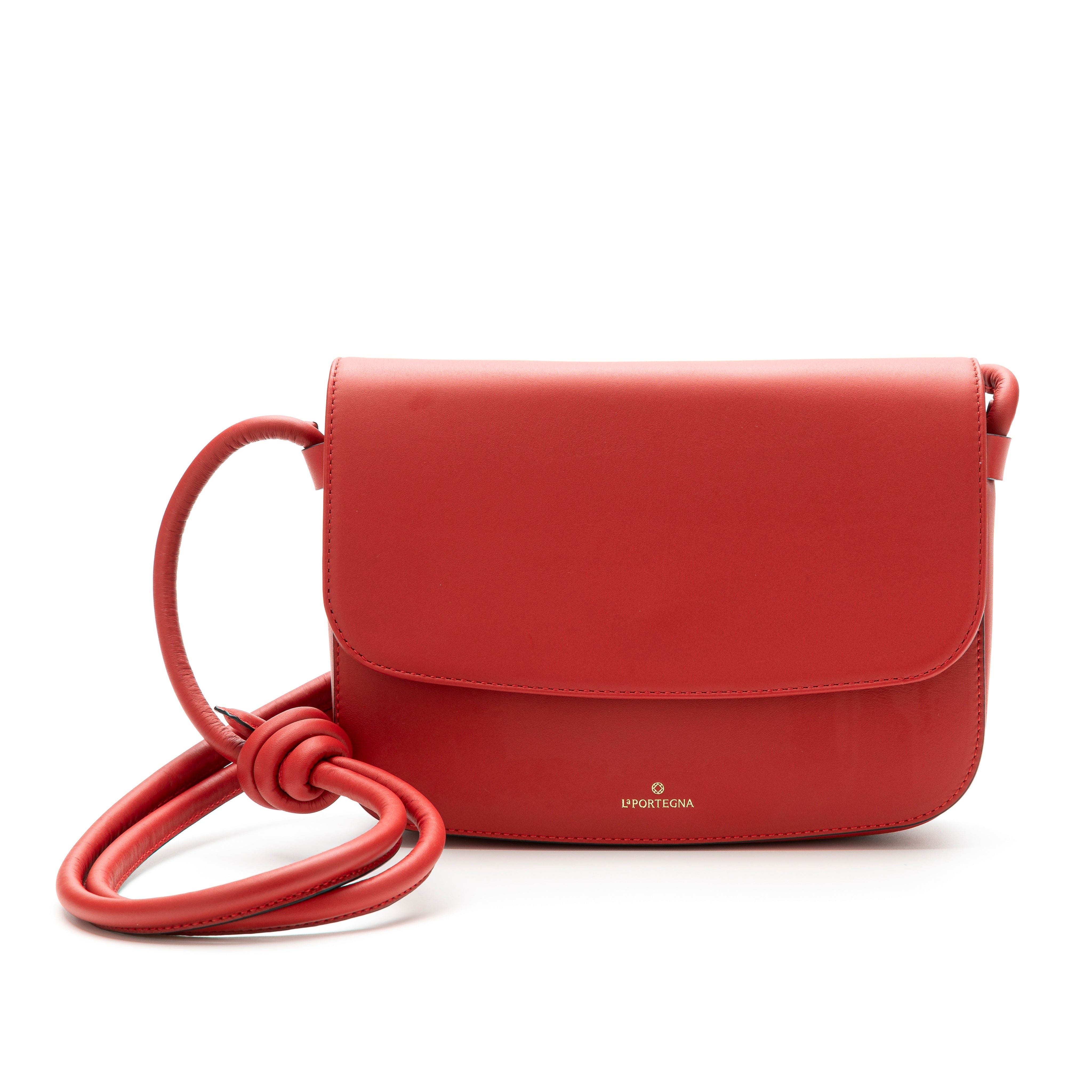 LA PORTEGNA Lucia Shoulder Bag With Sliding Knots, Alternate, color, Red