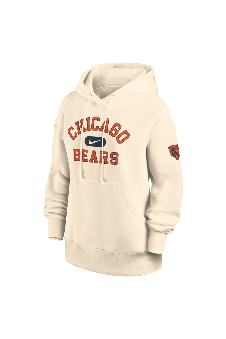 Women's Nike Natural Chicago Bears Oversized Legacy Phoenix Hoodie, Alternate, color, Natural