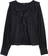 Madewell Ruffle Pintuck Long Sleeve Top