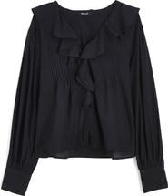 Madewell Ruffle Pintuck Long Sleeve Top