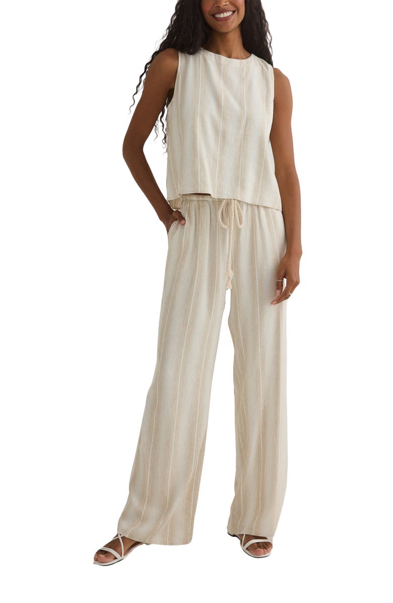 Bella Dahl Stripe Wide Leg Drawcord Pants, Alternate, color,