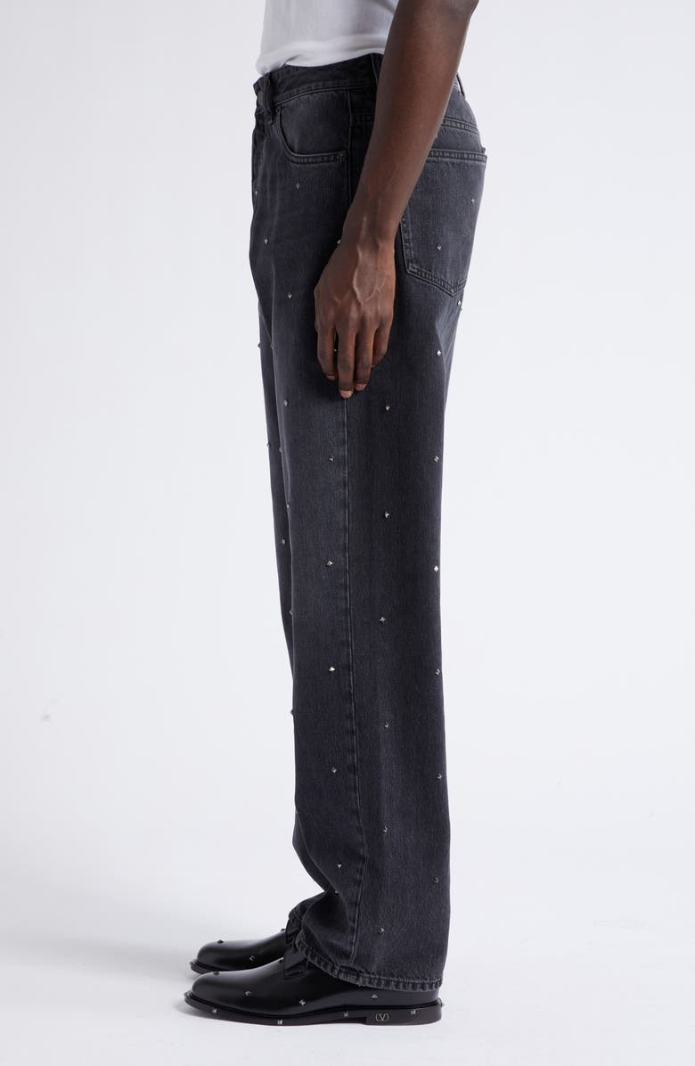 Valentino Garavani Rockstud Nonstretch Denim Jeans, Alternate, color, 