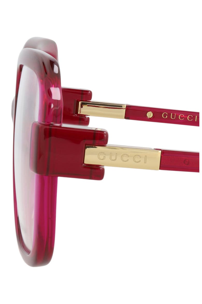 55mm Square Optical Glasses, Alternate, color, VIOLET VIOLET TRANSPARENT