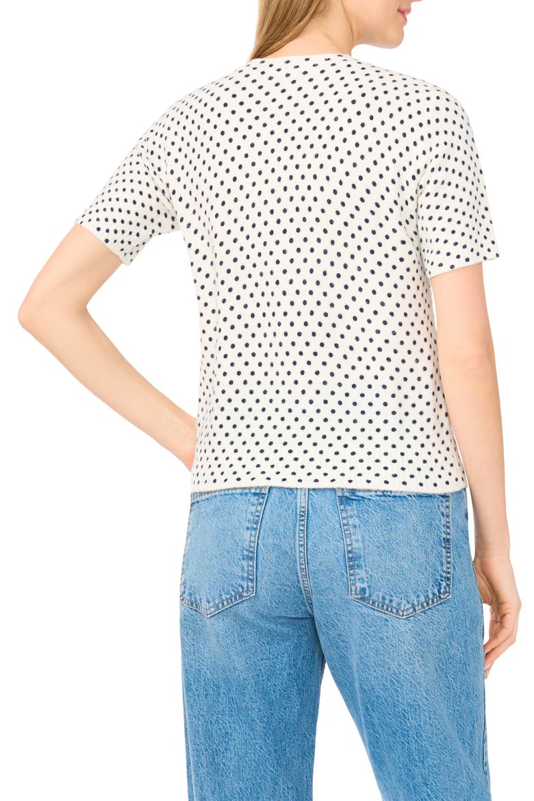 Polka Dot Short Sleeve Sweater, Alternate, color, CLASSIC NAVY