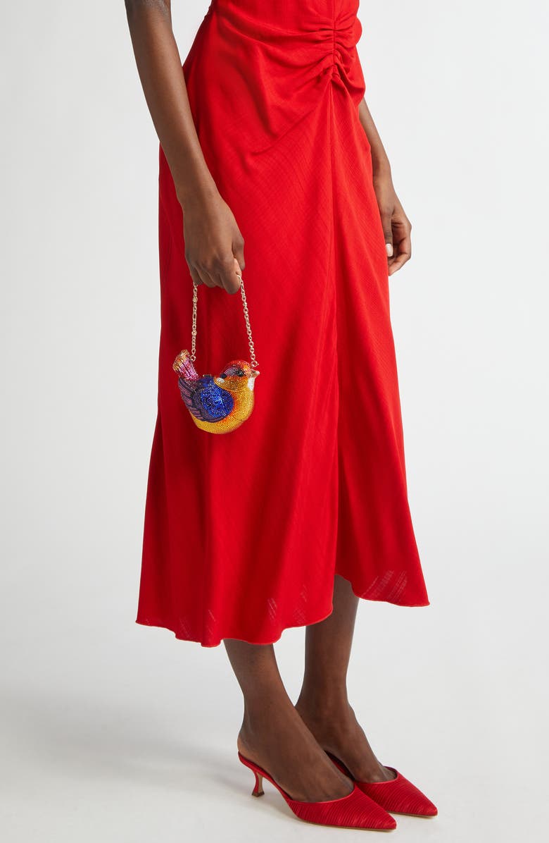 Judith Leiber Bird Kingfisher Crystal Embellished Clutch, Alternate, color,