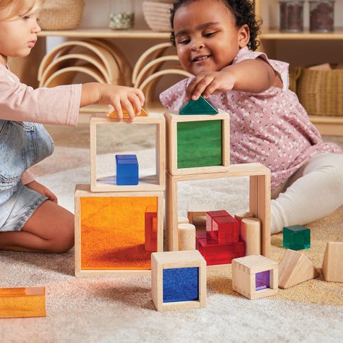 Kaplan Early Learning Company Nesting Pyramid Mirror Set In Sand