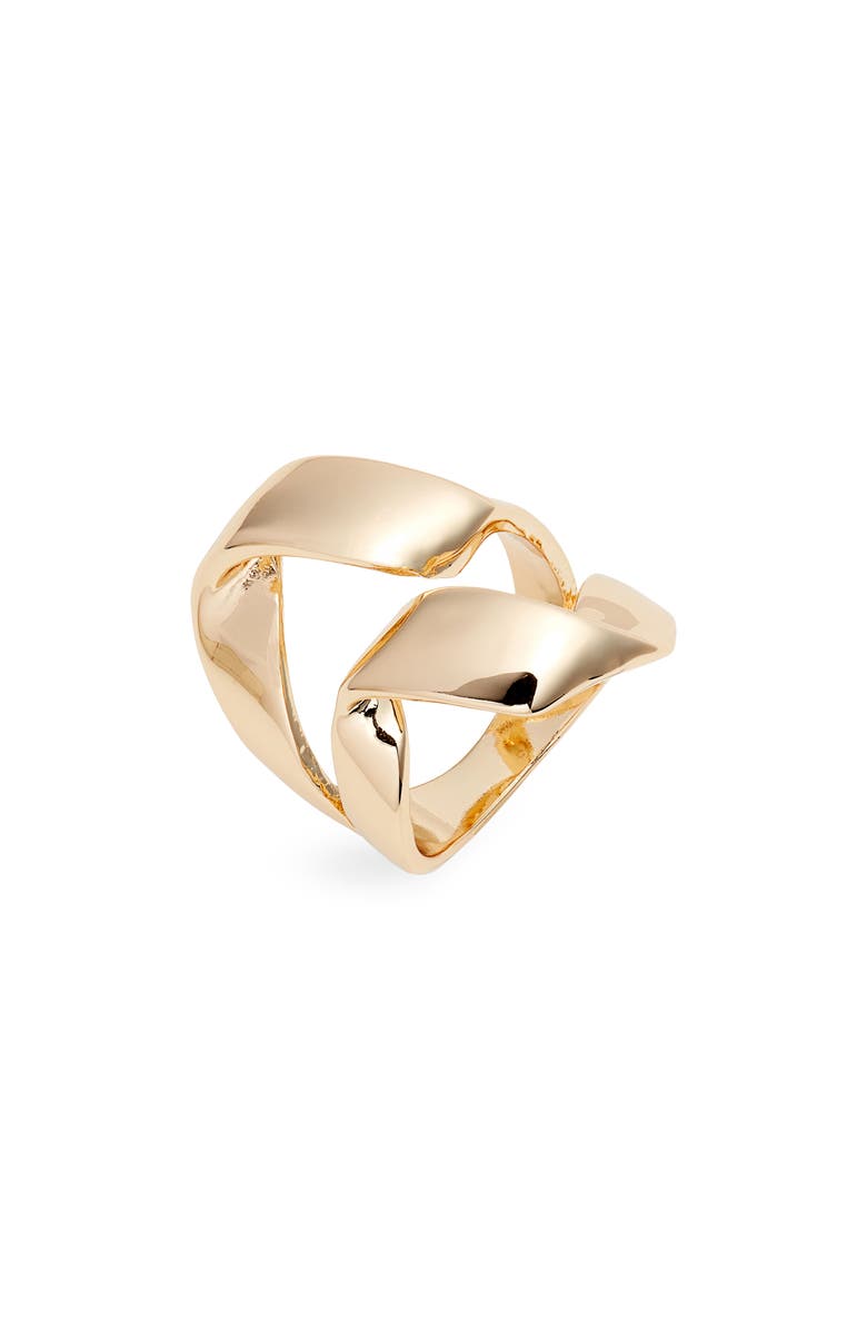 Open Edit Sculpted Ribbon Ring, Main, color, Gold
