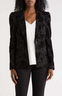 Nicole Miller Floral Flocked Ponte Blazer